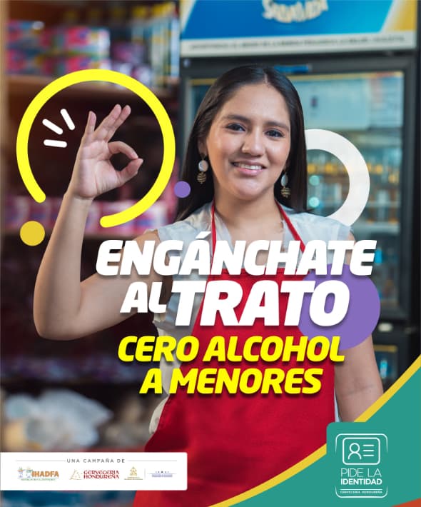 Pieza gráfica de distribuidora Engánchate al trato Cervecería Hondureña