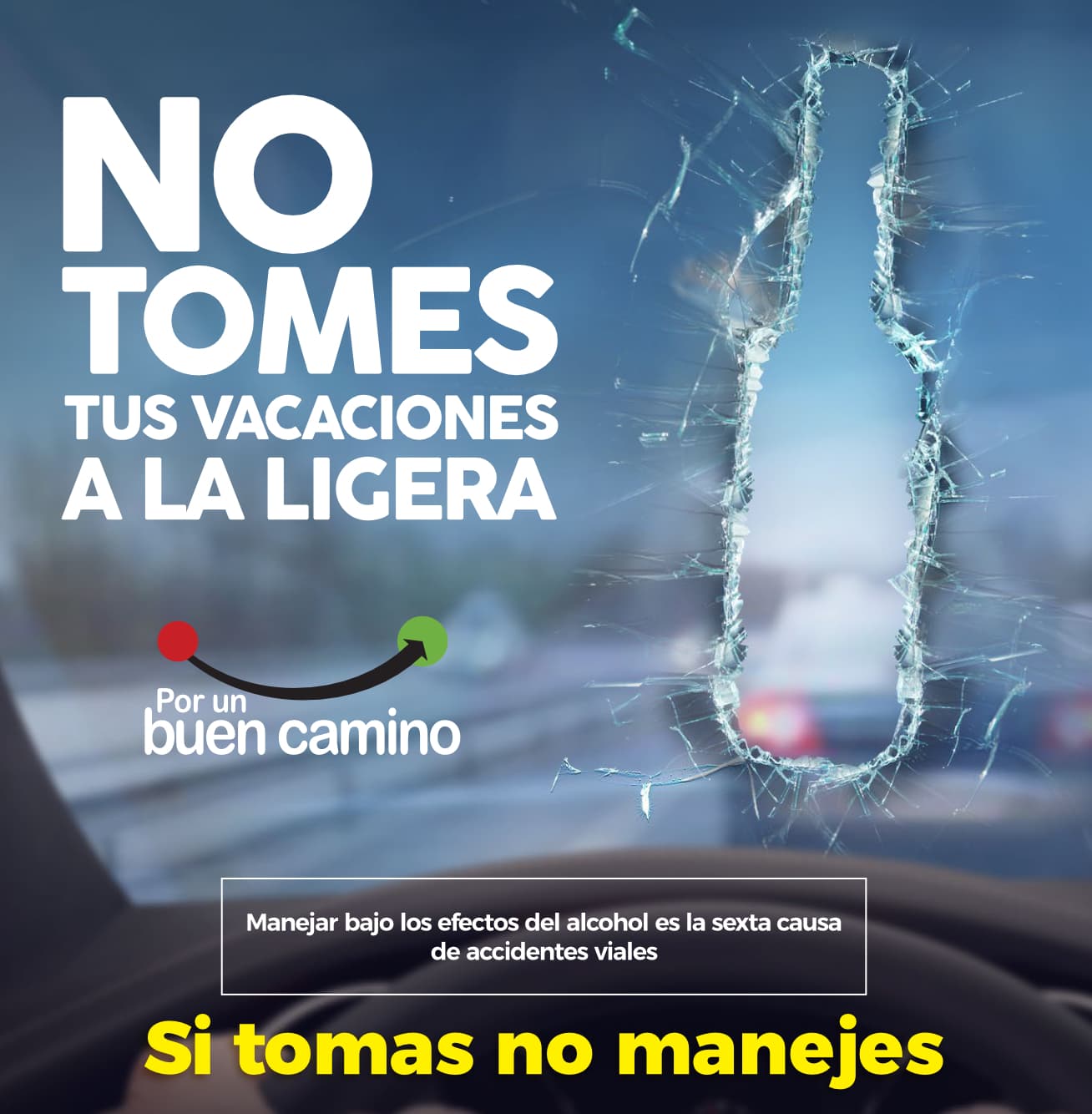 Pieza Gráfica de accidente vial alcohol Cervecería Hondureña