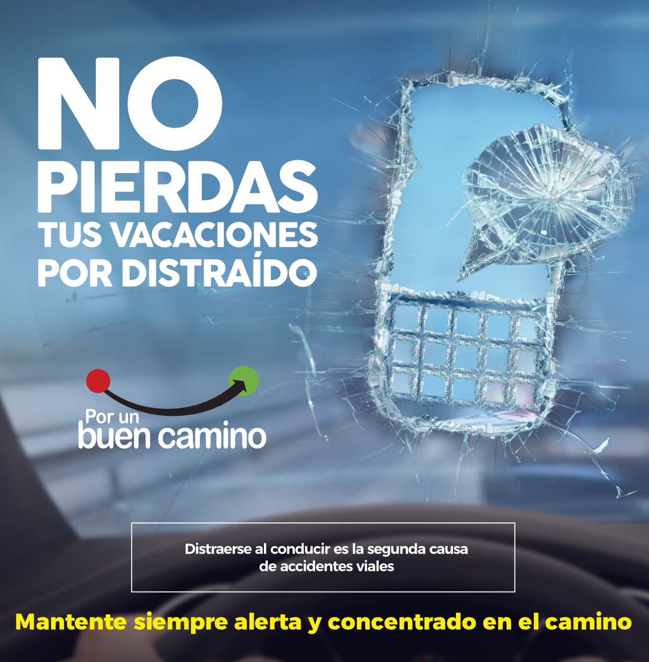 Pieza Gráfica de accidente vial celular Cervecería Hondureña