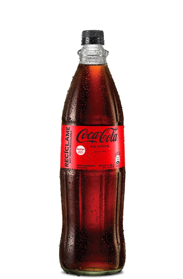 Cervecería Hondureña Coca Cola vidrio sin azucar 1.25L