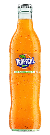 Refresco Tropical Naranja Tropical vidrio 350ml cervecería hondureña Naranja Tropical Botella de Vidrio 