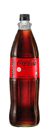 Refresco Coca Cola sin azúcar vidrio 1.25L cervecería hondureña Coca Cola sin azúcar Botella de Vidrio 